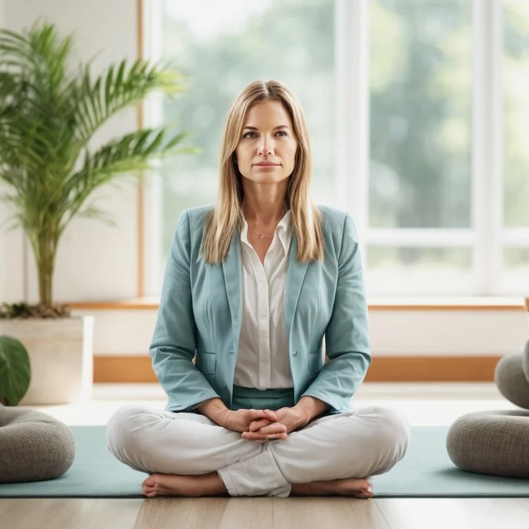 Cadre en méditation dans un bureau à Zurich